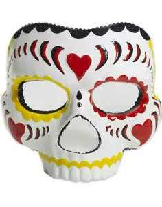 Plastic Female Day of the Dead Face Mask - Picture 1 of 1
