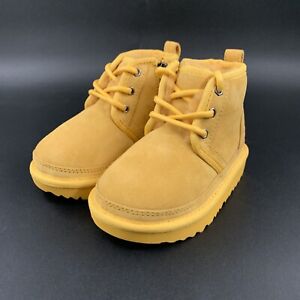 UGG TODDLER NEUMEL II CHUKKA BOOT SIZE 7T AMBER YELLOW SUEDE WOOL LINING