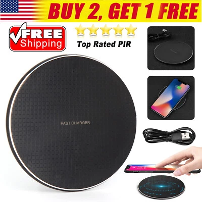 Wireless Fast Charger 10W Charging Pad Dock for Samsung Fpr iPhone Android Phone - Image 1 of 4