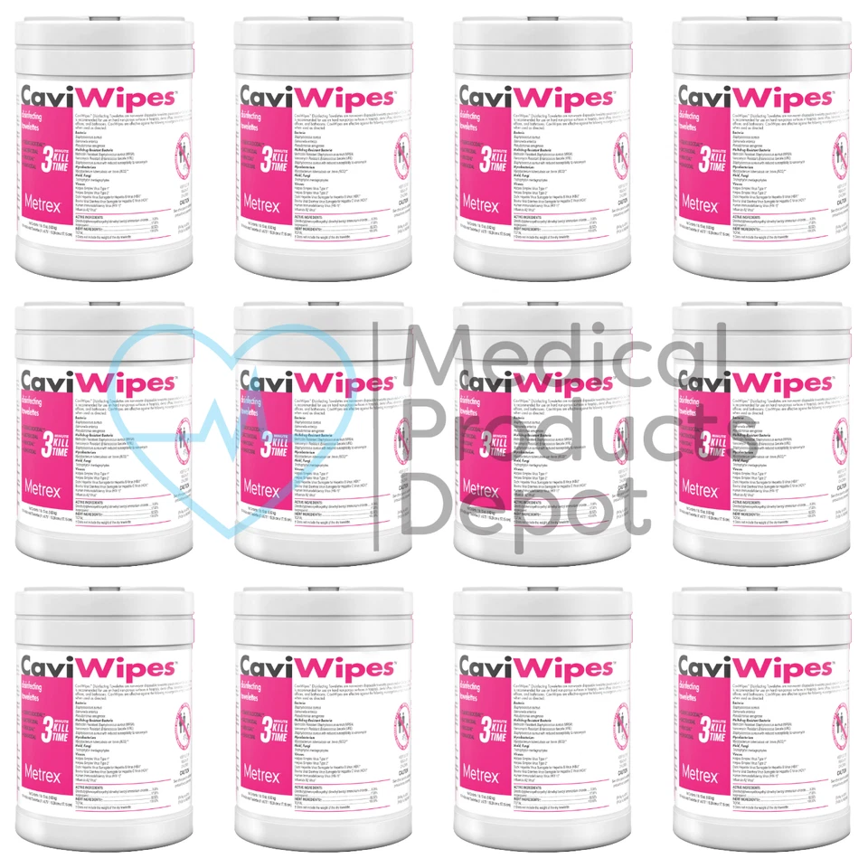 Metrex Disinfecting CaviWipes, 6" x 6.75", 160 per Can - Case of 12 Canisters - Image 1 of 2