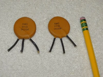 2 件 - RMC 电容器陶瓷圆盘拉 2 x 0.01 1400 伏 — 第 1/2 张图片