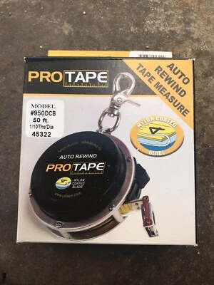 U.S. TAPE CO. Protape 3/8″ X 50' Auto-Rewind Tape Measure W/ Nylon Coated Blade 45622 (950Dcb.