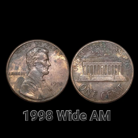 1998 P Lincoln Cent Wide AM Cover