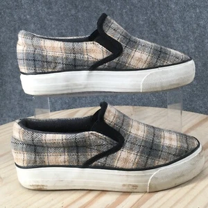 Restricted Shoes Womens 8.5 Plaid Sneakers Slip On Multicolor Fabric Casual - Picture 1 of 15