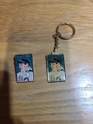 (2)Lou Gehrig老式纽约洋基队美国邮政邮票翻领别针美国25美分 — 第 1/4 张图片