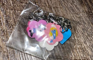 Smurfette Smurf Evil Vexy Pink Blue Charm Bracelet BFF Best Friends  - Picture 1 of 3