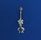 Hawaiian Sterling Silver Belly Button Navel Ring Piercing 8mm Flower # BL2181