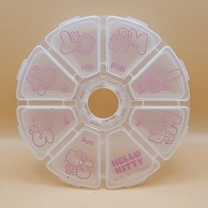 Hello Kitty Daily Partition Pill Case Round 2016 - Lightly Used - Picture 1 of 4