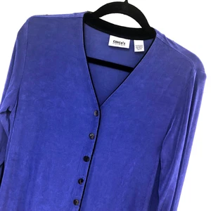Cardigan Chico's 1 maglia viola donna M slip topper ufficio minimalista - Foto 1 di 9