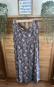 Next size 18 jersey floral ditsy print faux buttons maxi skirt - Picture 1 of 3