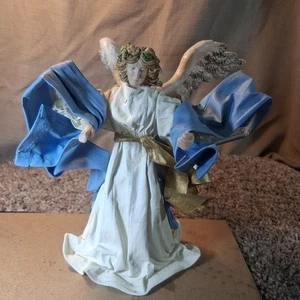 Vintage Paper Machet Anget Christmas Tree Topper 7 " Holiday Decor - Picture 1 of 12