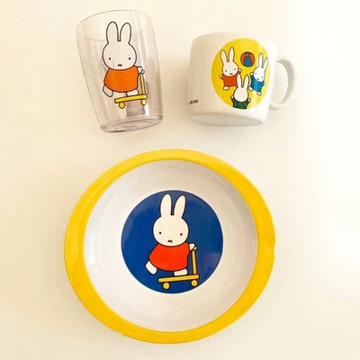 Juego de platos de melamina de 3 piezas Miffy Kids tazón taza vaso vajilla para niños Foto 1 de 4
