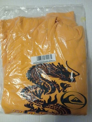 Sudadera pulóver grande con capucha plateada rápida para niños con estampado de dragón naranja Foto 1 de 2