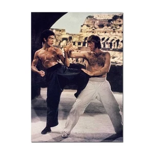 Bruce Lee & Chuck Noris "The Way of the Dragon" Movie Poster | Print A4 A3 - Picture 1 of 4