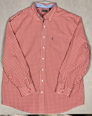Arrow Men’s Red Checkered Long Sleeved Buttoned Down Dress Shirt Size 2XLT #2802 - Image 1 of 4