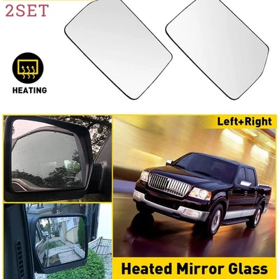4pcs FOR 2006-2008 Lincoln Mark LT LEFT+RIGHT SIDE MIRROR GLASS W/ BACKING PLATE - Image 1 of 4