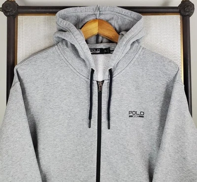 POLO SPORT Talla XL Para Hombres Cremallera Completa Rendimiento Sudadera con Capucha Gris Ralph Lauren Foto 1 de 4