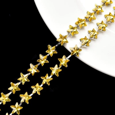 Vestido Disfraz Hágalo Usted Mismo Cristal Estrella Estrás Borde Sesgado Recorte Cadena Costura Foto 1 de 4