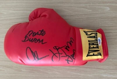 ROBERTO DURAN THOMAS HEARNS SIGNED EVERLAST BOXING GLOVE PSA/DNA - Image 1 of 3