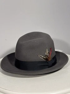 Lite Felt 100% Wool Gray Fedora Hat New With Tags Size Small - Picture 1 of 5