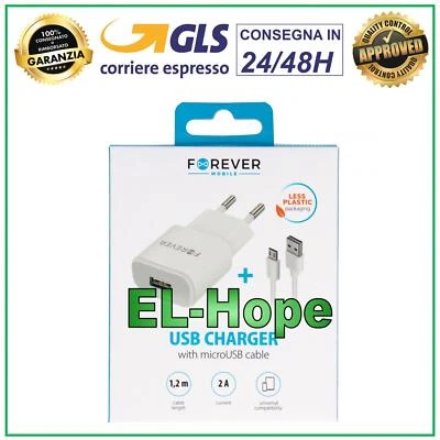 CARICA BATTERIA UNIVERSALE TRAVEL PER ONEPLUS 5V 10W + CAVO MICRO USB 1.2 BIANCO - Immagine 1 di 2