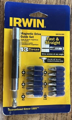 Irwin Magnetic Drive Guide With Bits Set 13 Piece 3057013DS - Image 1 of 2