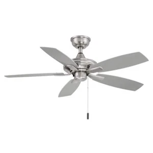 Indoor Outdoor Brushed Nickel Ceiling Fan 42 In. Three-Speed Reversible Control - Picture 1 of 10