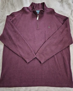 Polo Ralph Lauren 1/4 Reißverschluss Pullover Erwachsene 3XLT groß & groß weinrot Trikot - Bild 1 von 11