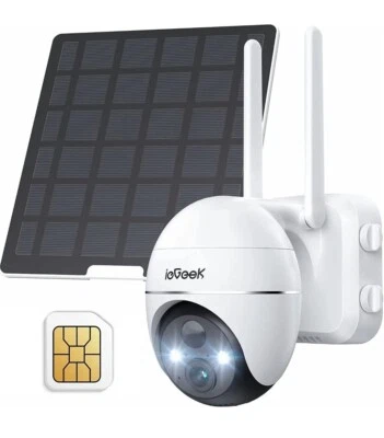 ieGeek 3G/4G LTE Solar Home Security No WiFi Cellular Battery Cam Wireless Audio - Image 1 of 4