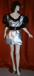 Lackbluse Herren Rüschenkragen Puffärmel  Zofenbluse Vinylblouse Maid wetlook - Picture 1 of 5