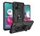 For Motorola Moto G30 Case Kickstand Cover & Glass Screen Protector