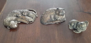 sculture stagno gatti foca sculptures étain chats joint signés Berdal vintage 50 - Imagen 1 de 12