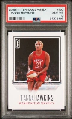 2018 Rittenhouse WNBA Tianna Hawkins PSA 10 Washington Mystics Maryland Terrapin - Image 1 of 2