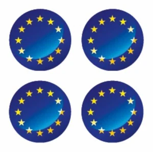 4 x Glossy Vinyl Stickers European Union Small Flag Bike Car Round FLAG54 - Picture 1 of 1