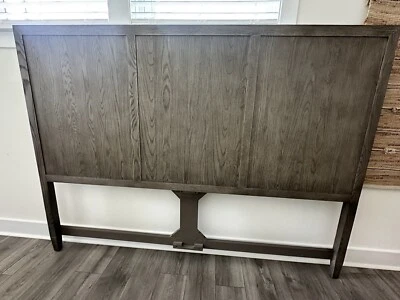 Cabecero contemporáneo francés diestro herrajes de restauración tamaño king solo roble gris Foto 1 de 4