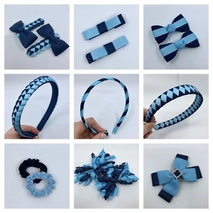 Navy and Light Blue School Hair Accessories - Picture 1 of 69