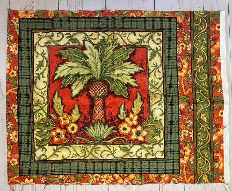 Panel de Almohada Susan Winget Palmera Tropical Naranja Verde Bienvenida Jardín NUEVO Foto 1 de 1