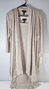 NWT - R&M Richards Womans 2PC Dress Jacket Cardigan Set Metallic Shiny Size 18W - Picture 1 of 10
