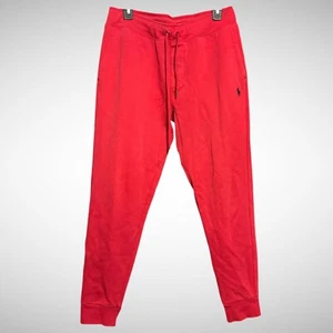 Polo Ralph Lauren Sweat Pants Mens Medium Solid Red Draw Strings Pre Owned  - Picture 1 of 9