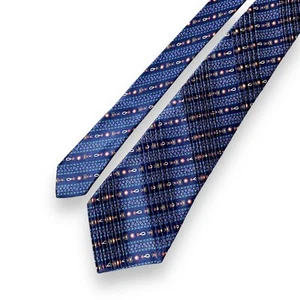 STEFANO RICCI Men's New Tie Pleated Striped Dark Blue 100% Silk Italy Free Ship - Picture 1 of 11