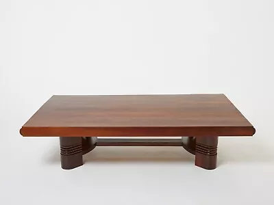 Mesa de centro Charles Dudouyt grande modernista nogueira 1940 - Imagem 1 de 4