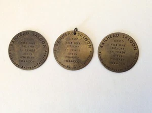 Vintage Bordell Medaille Railhead Saloon Tombstone Arizona - 3 Stück - Bild 1 von 2