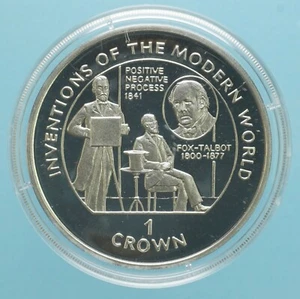ISOLA DI MAN ELISABETTA II CROWN 1995 FOX TALBOT CURRENCY NUMISMATICA COINS - Bild 1 von 2