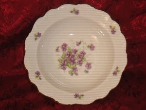 Schumann Bavaria Violette 9" Round Vegetable Bowl with Platinum Trim - Picture 1 of 4