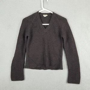 Vintage J Crew Girl Sweater Size Large Brown Knit Pullover V-Neck - Picture 1 of 10