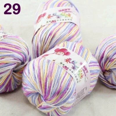 Sale 4 Skeinsx50g Cashmere Silk Wool Children Hand Knit Blankets Crochet Yarn 29 - Image 1 of 4