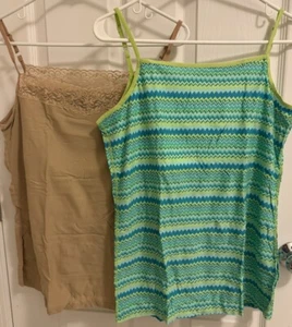 Two EXOFFICIO Women's Give-N-Go Printed Shelf Bra Camisole Tank XL Value $80 - Picture 1 of 5