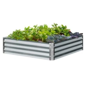 EarthMark MGB-L023 Bajo Series 40 x 40 x 10 in. Square Galvanized Metal Raise... - Picture 1 of 1