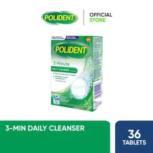 2 x Polident Overnight Whitening Antibacterial Denture Cleanser Tablets 36 Count - Picture 1 of 12