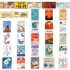 60PCS Japanese Postcard Ticket Stamp Sticker Stationery Travel Diary Stickers